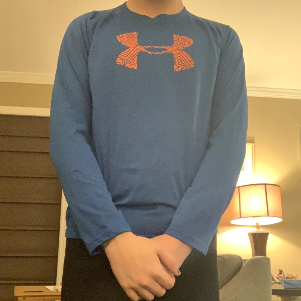 Dark blue, under armour athletic shirt